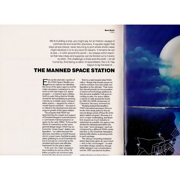 Horizons Magazine Vol. 21 No. 1 1985 Grumman Space Station Marine Aviation - Picture 3 of 9